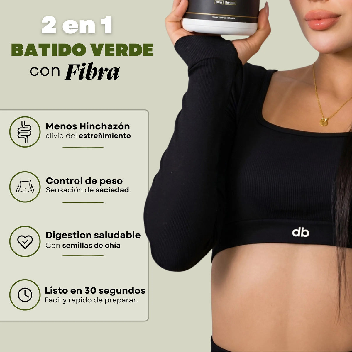 Beneficios del Batido Verde + Fibra Lumara