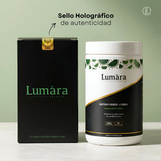 Presentación y empaque del Batido Verde + Fibra Lumara