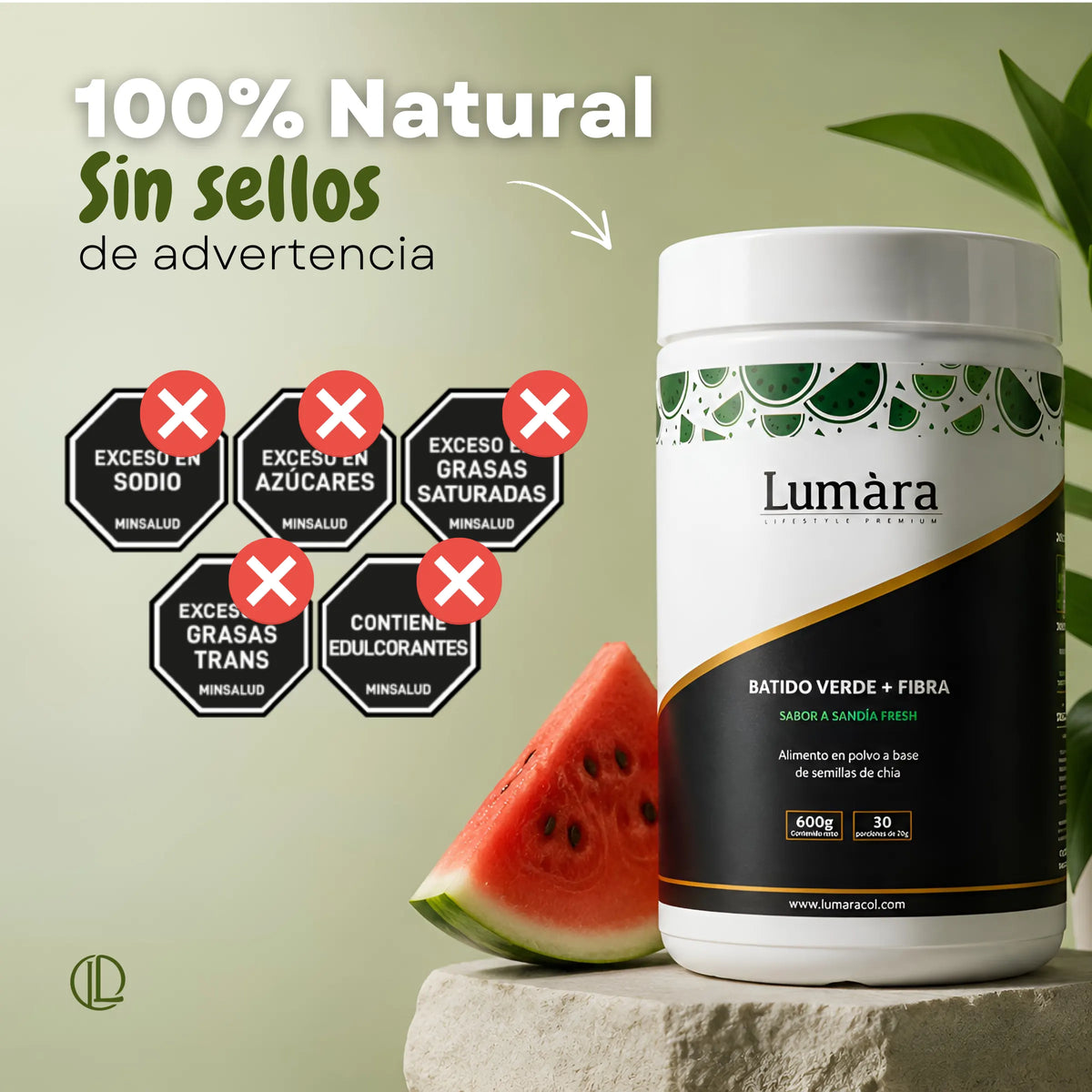 Características del Batido Verde + Fibra Lumara